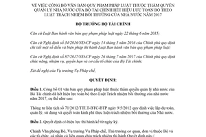 Quyết định 1479/QĐ-BTC 2018 công bố văn bản quy phạm của Bộ Tài chính đã hết hiệu lực toàn bộ