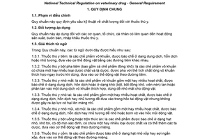 Quy chuẩn kỹ thuật quốc gia QCVN 01-187:2018/BNNPTNT về Thuốc thú y - Yêu cầu chung