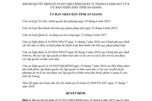 Quyết định 21/2018/QĐ-UBND bãi bỏ Quyết định 52/2017/QĐ-UBND An Giang