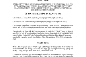 Quyết định 24/2018/QĐ-UBND phê duyệt quy hoạch phát triển công nghiệp Vũng Tàu