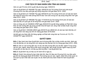 Quyết định 2028/QĐ-UBND 2018 đánh giá mức độ đạt tiêu chí xã nông thôn mới nâng cao An Giang