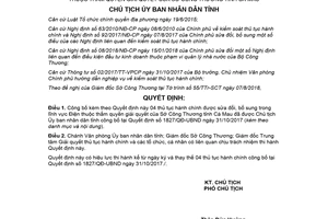 Quyết định 1264/QĐ-UBND 2018 thủ tục hành chính lĩnh vực Điện thuộc Sở Công Thương Cà Mau
