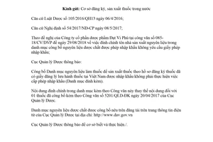 Công văn 17243/QLD-ĐK 2018 đính chính nguyên liệu dược chất làm thuốc được phép nhập khẩu