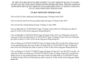 Quyết định 34/2018/QĐ-UBND sửa đổi Quyết định 32/2016/QĐ-UBND Hà Nam