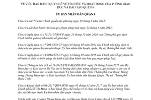 Quyết định 02/2018/QĐ-UBND Quy chế hoạt động Phòng Giáo dục Quận 8 Hồ Chí Minh