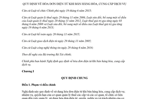 Nghị định 119/2018/NĐ-CP quy định về hóa đơn điện tử khi bán hàng hóa cung cấp dịch vụ