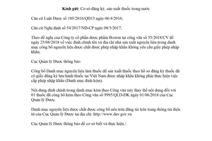 Công văn 17268/QLD-ĐK 2018 đính chính nguyên liệu dược chất làm thuốc được phép nhập khẩu