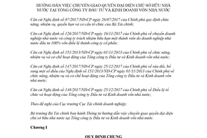 Thông tư 83/2018/TT-BTC chuyển giao quyền đại diện Tổng công ty Đầu tư kinh doanh vốn nhà nước
