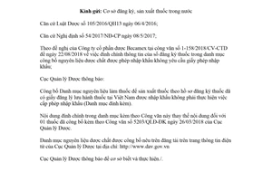 Công văn 17269/QLD-ĐK 2018 đính chính danh mục nguyên liệu làm thuốc được phép nhập khẩu