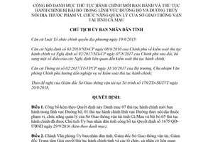 Quyết định 1364/QĐ-UBND 2018 thủ tục hành chính lĩnh vực Đường bộ thuộc Sở Giao thông Cà Mau