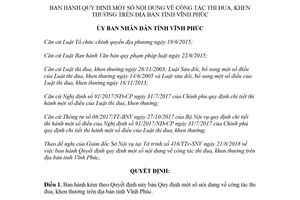 Quyết định 20/2018/QĐ-UBND quy định công tác thi đua khen thưởng Vĩnh Phúc