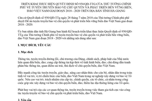 Kế hoạch 244/KH-UBND 2018 tuyên truyền bảo vệ chủ quyền phát triển biển đảo Hà Giang