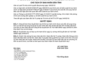 Quyết định 1374/QĐ-UBND 2018 thủ tục hành chính lĩnh vực Hộ tịch Ủy ban nhân dân xã Cà Mau