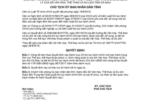 Quyết định 1387/QĐ-UBND 2018 thủ tục lĩnh vực Thể dục thể thao thuộc Sở Văn hóa Cà Mau