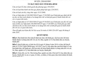Quyết định 29/2018/QĐ-UBND đánh giá hoàn thành nhiệm vụ hàng năm các Sở Ban ngành Hòa Bình