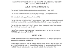 Quyết định 23/2018/QĐ-UBND Quy định quản lý hoạt động du lịch Lào Cai