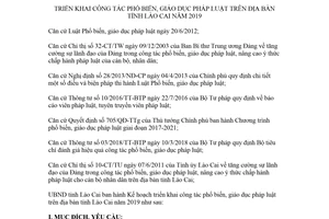 Kế hoạch 240/KH-UBND 2018 triển khai công tác phổ biến giáo dục pháp luật Lào Cai 2019