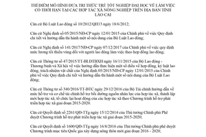 Kế hoạch 244/KH-UBND 2018 đưa tri thức trẻ tốt nghiệp đại học làm việc tại hợp tác xã Lào Cai