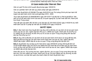 Quyết định 33/2018/QĐ-UBND Quy chế Bộ tiêu chí xác định chỉ số cải cách hành chính của sở Hà Tĩnh