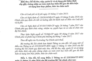 Thông tư 78/2018/TT-BTC sửa đổi Thông tư 225/2016/TT-BTC phí chứng nhận an toàn sinh học