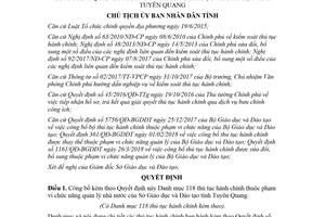 Quyết định 966/QĐ-UBND 2018 công bố thủ tục hành chính thuộc Sở Giáo dục Tuyên Quang