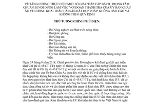 Công điện 1275/CĐ-TTg 2018 chuẩn bị làm việc với Đoàn thanh tra Ủy ban Châu Âu khai thác hải sản