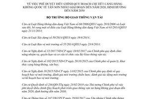 Quyết định 1942/QĐ-BGTVT 2018 điều chỉnh Quy hoạch chi tiết Cảng hàng không Tân Sơn Nhất