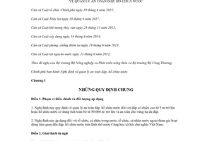 Decree 114/2018/ND-CP on dam and reservoir safety management