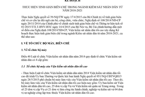 Kế hoạch 111/KH-VKST 2018 thực hiện tinh giản biên chế trong ngành Kiểm sát nhân dân