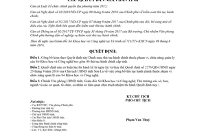 Quyết định 1989/QĐ-UBND 2018 danh mục thủ tục hành chính Sở Khoa học Công nghệ Sơn La