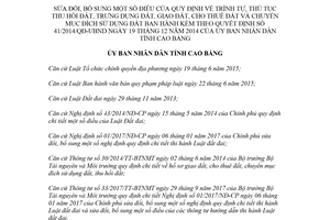 Quyết định 25/2018/QĐ-UBND trình tự thủ tục thu hồi trưng dụng giao cho thuê đất Cao Bằng