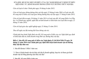 Nghị định 128/2018/NĐ-CP sửa đổi Nghị định về điều kiện đầu tư trong lĩnh vực đường thủy nội địa