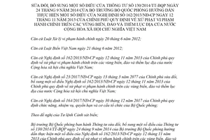 Thông tư 143/2018/TT-BQP sửa đổi Thông tư 130/2014/TT-BQP xử phạt vi phạm trên biển