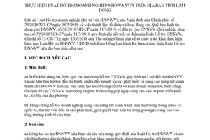 Kế hoạch 5713/KH-UBND 2018 thực hiện Luật Hỗ trợ doanh nghiệp nhỏ và vừa Lâm Đồng