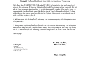 Công văn 2996/BTTTT-CVT 2018 kế hoạch chi tiết về chuyển đổi mã mạng
