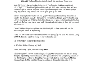 Công văn 2523/BTTTT-BC 2018 sử dụng Mã bưu chính quốc gia trên phong bì