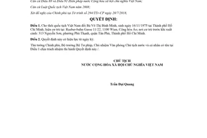 Quyết định 1471/QĐ-CTN 2018 cho thôi quốc tịch Việt Nam đối với Bà Võ Thị Bình Minh