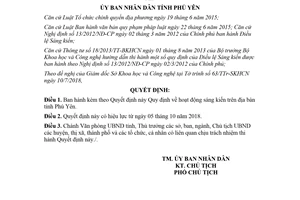 Quyết định 41/2018/QĐ-UBND Quy định về hoạt động sáng kiến Phú Yên