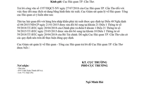 Công văn 2894/GSQL-GQ2 2018 thay đổi mục đích sử dụng bằng hình thức tái xuất