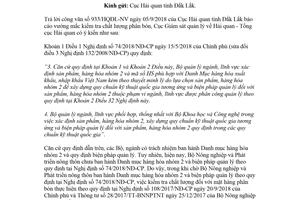 Công văn 2904/GSQL-GQ1 2018 kiểm tra chất lượng phân bón