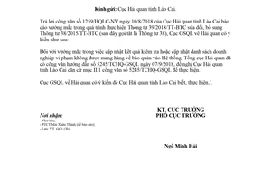 Công văn 2898/GSQL-GQ1 2018 vướng mắc Thông tư 39/2018/TT-BTC mang hàng về bảo quản