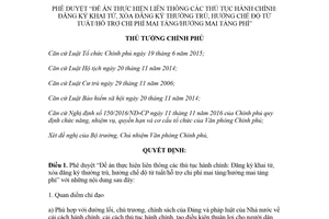 Quyết định 1380/QĐ-TTg 2018 Đề án thực hiện liên thông thủ tục hành chính Đăng ký khai tử