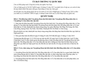 Nghị quyết 580/2018/UBTVQH14 hợp nhất Văn phòng Đoàn đại biểu Quốc hội và Hội đồng nhân dân