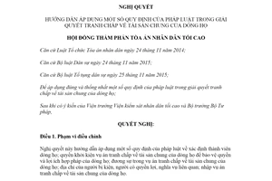 Nghị quyết 01/2020/NQ-HĐTP giải quyết tranh chấp tài sản chung dòng họ