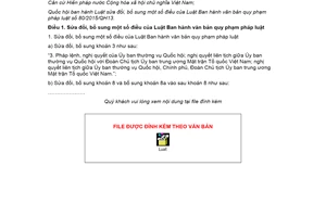 Luật Ban hành văn bản quy phạm pháp luật sửa đổi 2020 số 63/2020/QH14