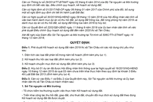 Quyết định 3218/QĐ-UBND 2018 Kế hoạch sử dụng đất thị xã Tân Châu An Giang 2019