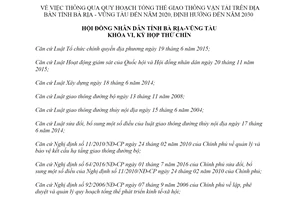 Nghị quyết 84/NQ-HĐND 2018 thông qua quy hoạch tổng thể giao thông vận tải Vũng Tàu