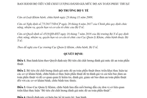 Quyết định 7482/QĐ-BYT 2018 Bộ tiêu chí chất lượng đánh giá mức độ an toàn phẫu thuật
