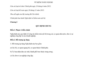 Decree 05/2019/ND-CP internal audit