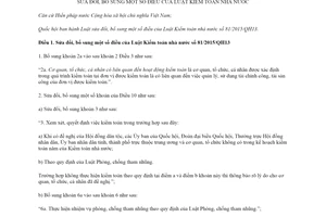 Luật Kiểm toán nhà nước sửa đổi 2019